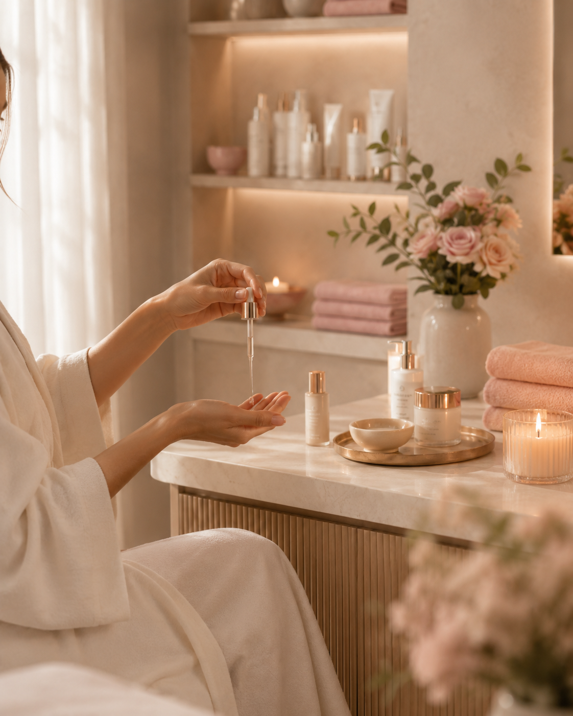 Spokojna atmosfera rytuału beauty w premium studio