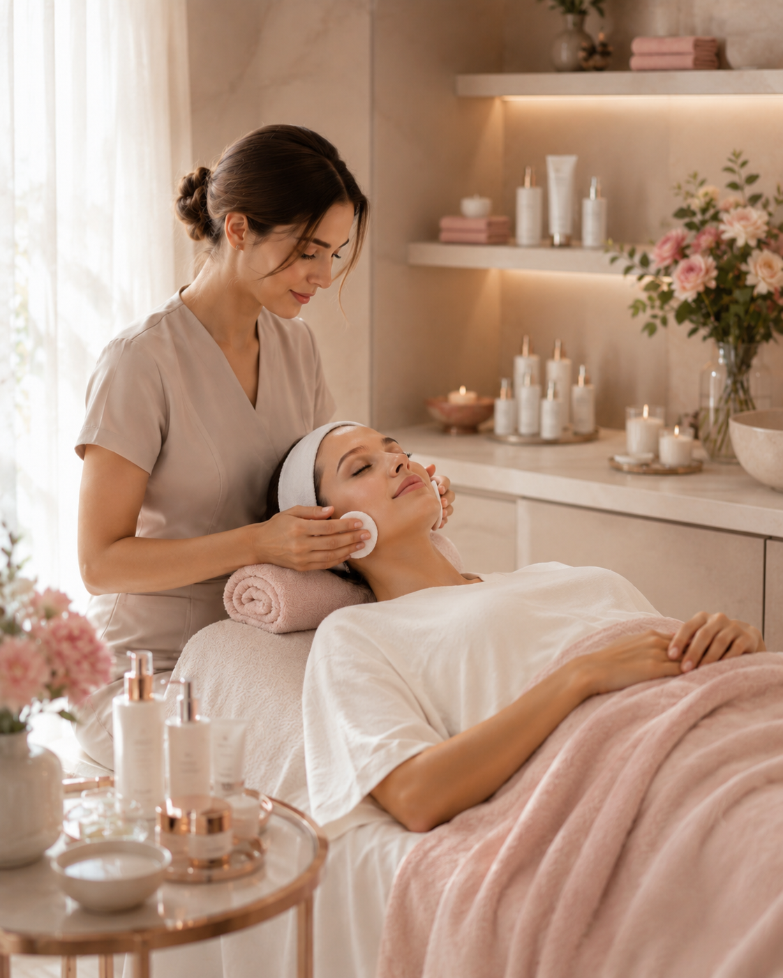Profesjonalny zabieg pielęgnacji twarzy w beauty studio
