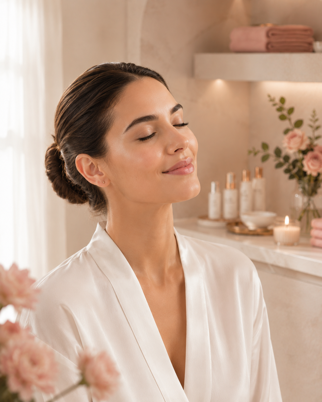 Naturalny efekt glow po pielęgnacji twarzy w premium beauty studio